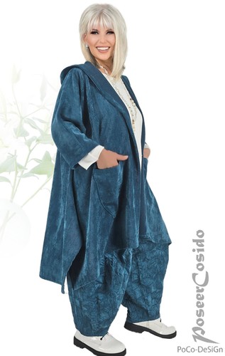 Lagenlook kapuzen cord jacke - kapuzen, cord-jacke