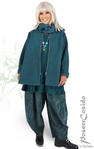 Lagenlook boucle blazer jacke - boucle,