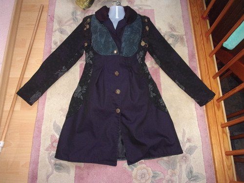 Patchwork mantel long jacke - long,